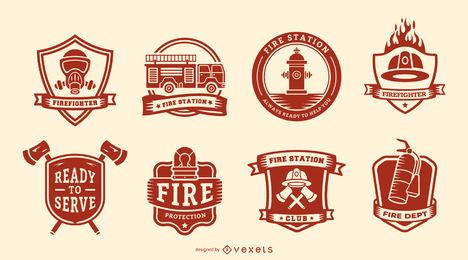 Firefighters badge set