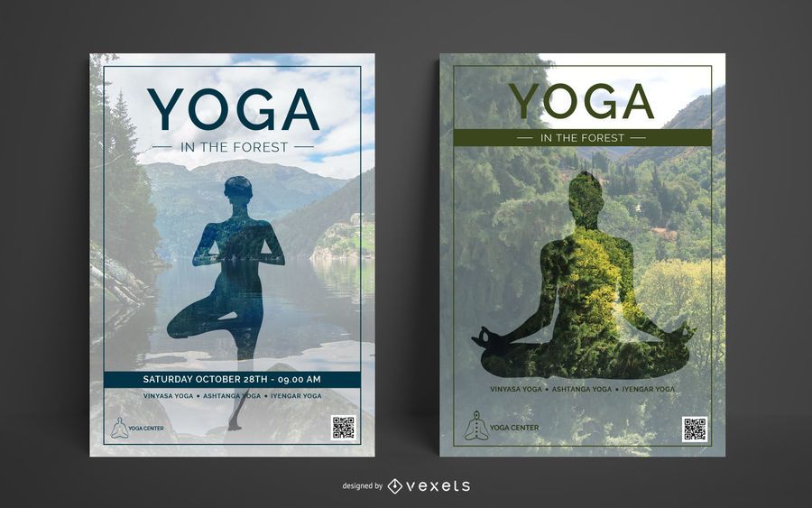 Plantilla de póster de centro de yoga Plantilla de póster de centro de yoga