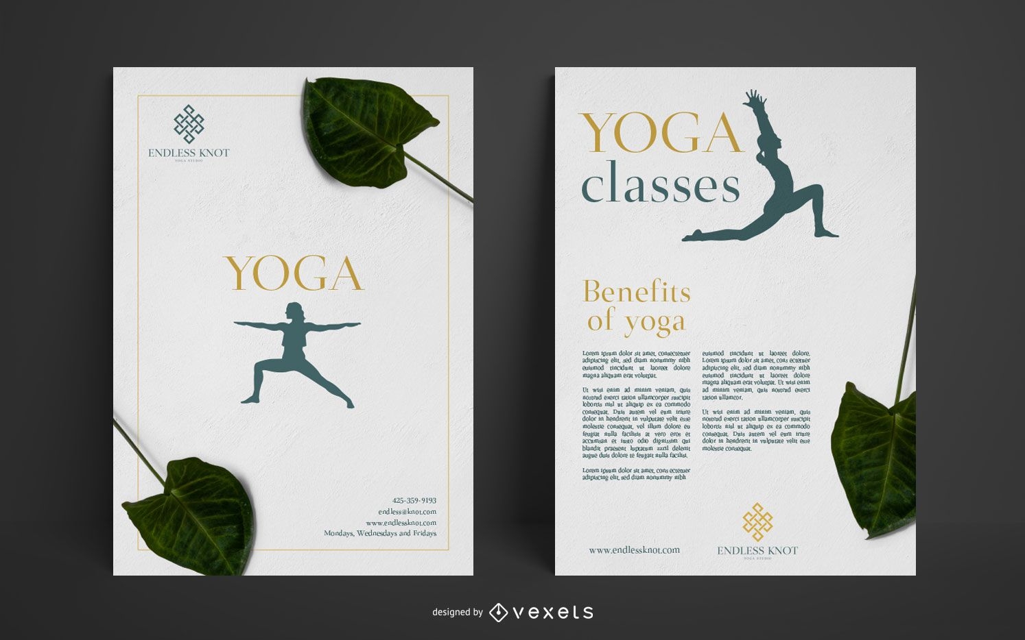 Plantilla de cartel de estudio de yoga