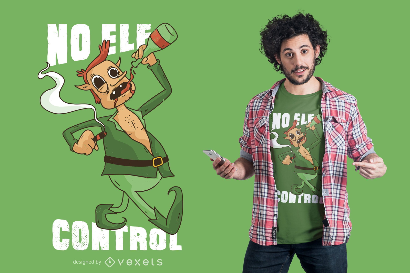 Sem design de t-shirt elf control