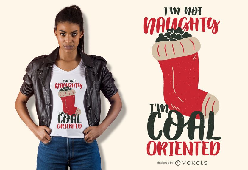 Projeto de t-shirt de natal de carvão Projeto de t-shirt de natal de carvão