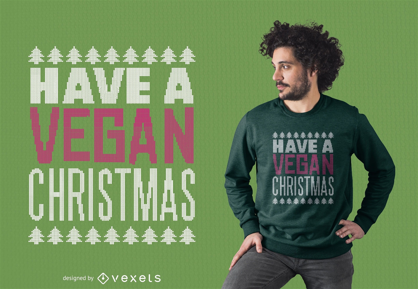 Vegan christmas t-shirt design