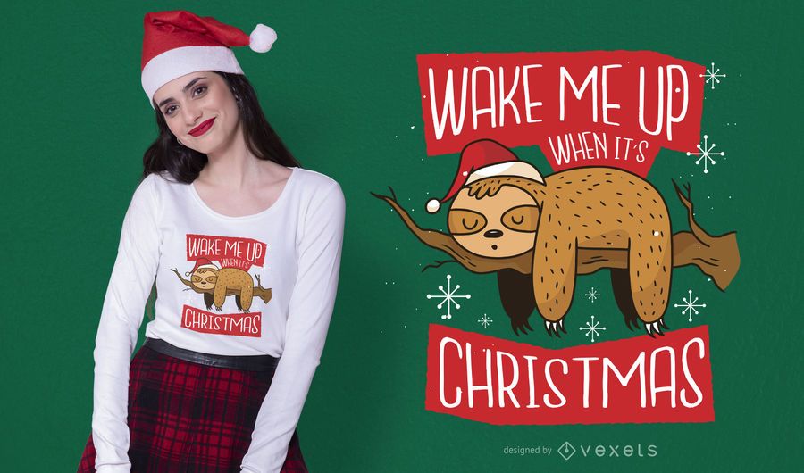 Design de camiseta de preguiça de Natal Design de camiseta de preguiça de Natal