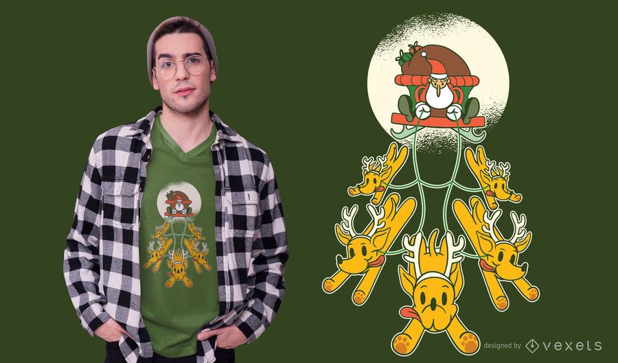 Santa Hunde T-Shirt Design Santa Hunde T-Shirt Design