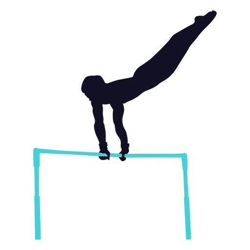 Gymnast exercise man horizontal bar silhouette PNG Design
