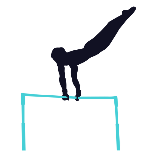 Sport Silhouette Clipart-silhouette gymnast on uneven bars clipart