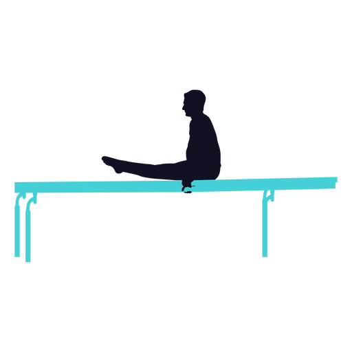 Gymnast exercise man parallel bar silhouette