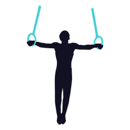 Homem de ginasta fazendo exercício ainda tocando silhueta Desenho PNG