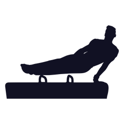 Gimnasta ejercicio hombre salto caballo pomo caballo silueta Diseño PNG