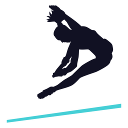 Gymnast exercise woman horizontal bar silhouette PNG Design