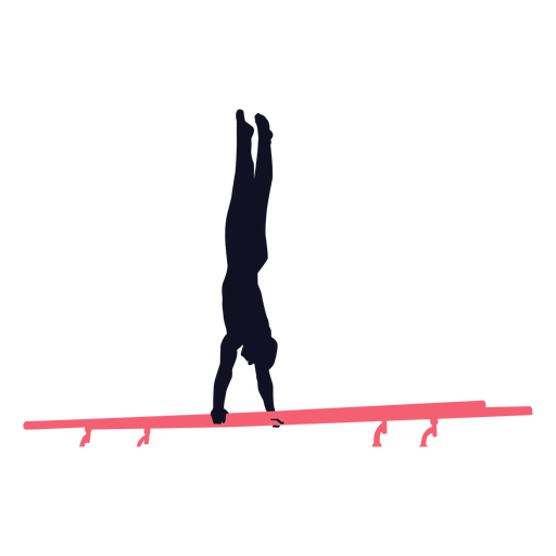 Homem ginasta exercitando a silhueta da barra paralela Desenho PNG
