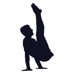 Silhueta de exercício do homem ginasta Desenho PNG