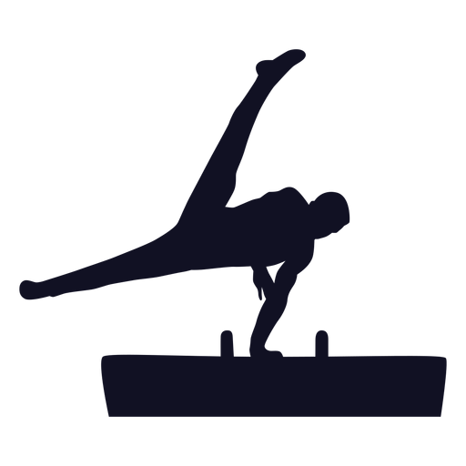 Gymnast Man Exercise Vaulting Horse Pommel Horse Silhouette PNG