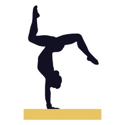 Gymnastin Frau Übung Schwebebalken Silhouette PNG-Design