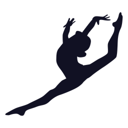 Silueta de ejercicio de mujer gimnasta Diseño PNG