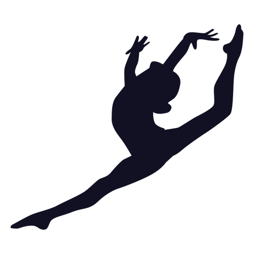 Silueta de ejercicio de mujer gimnasta Diseño PNG