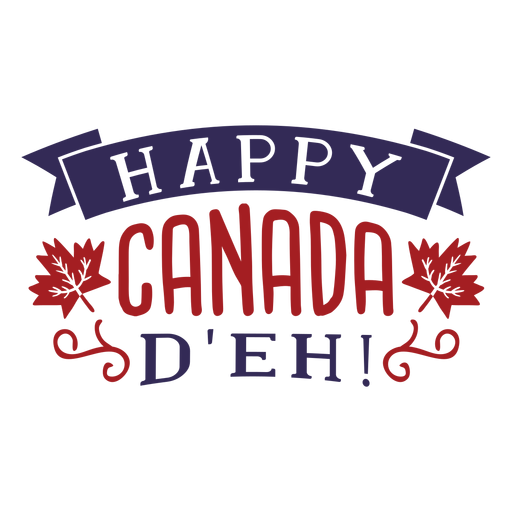 Glücklicher Kanada d&#39;eh Bandahornblattabzeichenaufkleber PNG-Design