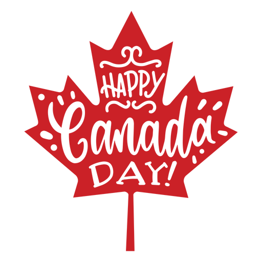Adesivo de emblema de folha de bordo feliz no dia do Canad? Desenho PNG