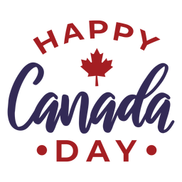 Emblema adesivo de folha de bordo feliz do dia do Canadá Desenho PNG