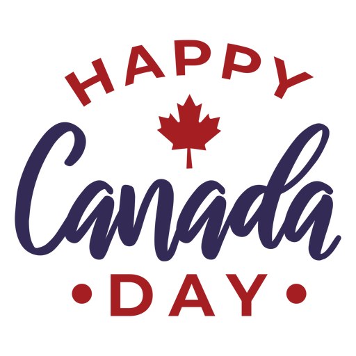 Happy canada day maple leaf sticker badge Transparent PNG & SVG