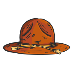 Desenho colorido de aba de chapéu Desenho PNG