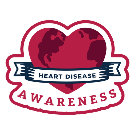 Download Heart disease awareness heart badge sticker - Transparent ...