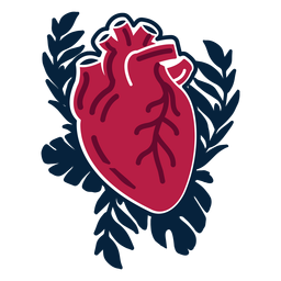 Etiqueta engomada de la insignia de la rama del corazón Diseño PNG