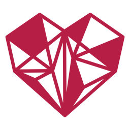 Silueta detallada de corazón Diseño PNG