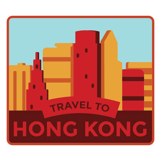 Hong- Kongreise nach Hong- Kongaufkleber PNG-Design