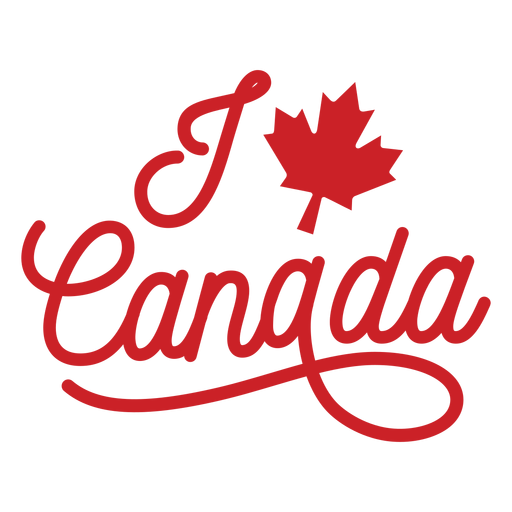 Ich Kanada Ahornblatt Abzeichen Aufkleber PNG-Design