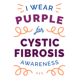 Llevo púrpura para la insignia de la etiqueta engomada de la conciencia de la fibrosis quística