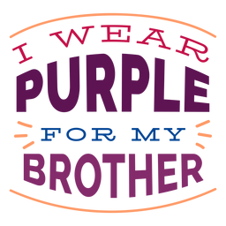 Llevo púrpura para la insignia de mi hermano Diseño PNG