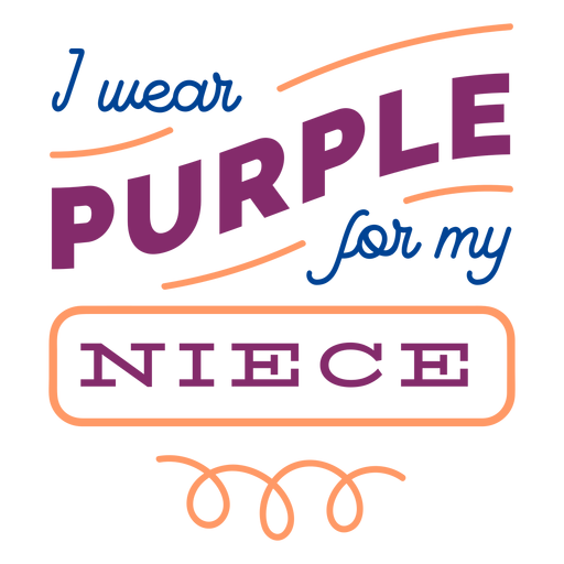 I wear purple for my niece sticker badge PNG Design