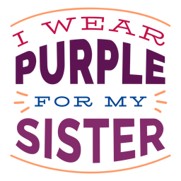 Eu visto roxo para o crachá da minha irmã Desenho PNG