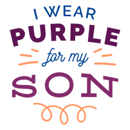 Llevo púrpura para la insignia de mi hijo