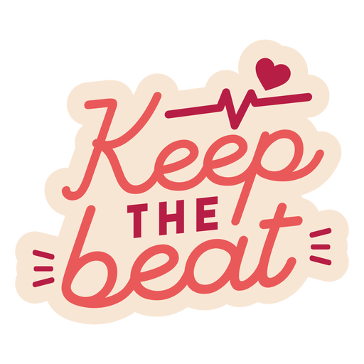 Keep the beat heart pulse badge sticker PNG Design