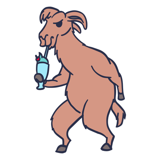 Llama cocktail flat stroke Transparent PNG & SVG vector file