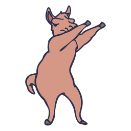 Llama dance bailando trazo plano Diseño PNG