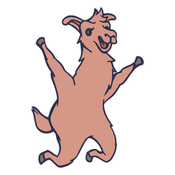 Llama jumping happy stroke flat PNG Design