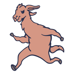 Lhama em curso plano Desenho PNG