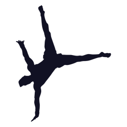 Silueta de ejercicio de gimnasta de hombre Diseño PNG