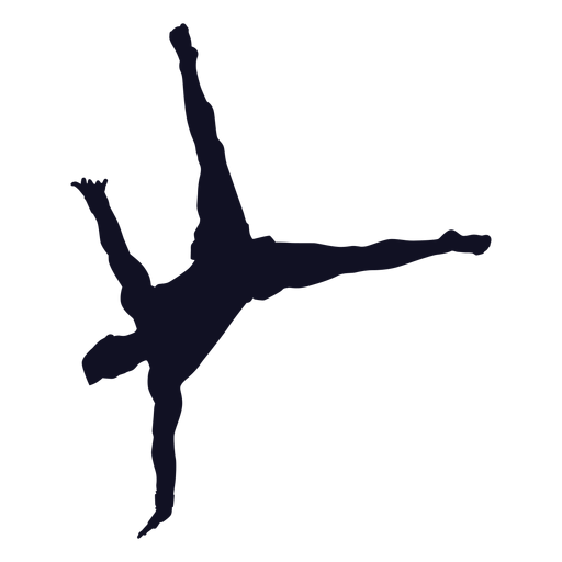 Silueta de ejercicio de gimnasta de hombre Diseño PNG