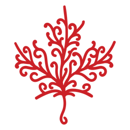 Maple leaf detailed silhouette PNG Design