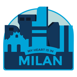 Milan my heart is in milan sticker PNG Design