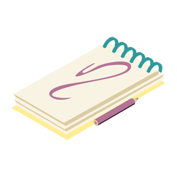 Cuaderno agenda diario cuaderno lápiz plano Diseño PNG