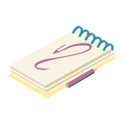 Notebook datebook diary copybook pencil flat