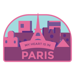 Paris My Heart Is In Paris Eiffel Tower Sticker PNG & SVG Design For T ...