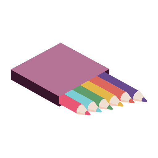 Bleistiftbox Farbe Farbe flach PNG-Design
