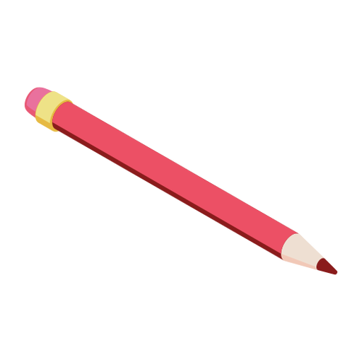 Bleistift roter Radiergummi Schiefer Bleistift flach PNG-Design