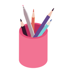 Pencil soft tip pen pot flat PNG Design